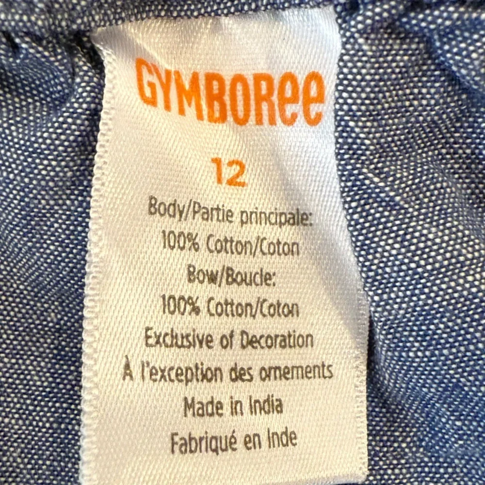 GYMBOREE Charming Kids Lemon Print Dress - Yellow & Blue/size 12